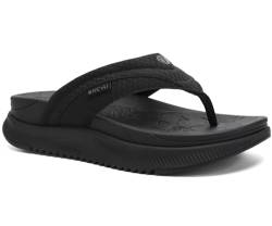 ONCAI Orthopädische Flip Flops Damen mit Arch Support Damen Orthotische Erholung Sandalen Komfortable Plantar Fasciitis Slip On Walking Sandale für Womans Indoor Outdoot Casual Sommer Schwarz 39 von ONCAI