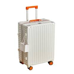 ONCALZNCA Koffer Gepäckkoffer for Männer Und Frauen, Leichter, Kodierter, Robuster Koffer, Universal-Rollengepäck-Trolley Suitcase (Color : White, Size : 26in) von ONCALZNCA