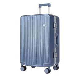 ONCALZNCA Koffer Hartschalen-Gepäckkoffer mit Aluminiumrahmen, 20-Zoll-Boarding-Koffer, Lang- und Kurzstreckengepäck-Trolley Suitcase (Color : Blue, Size : 26in) von ONCALZNCA