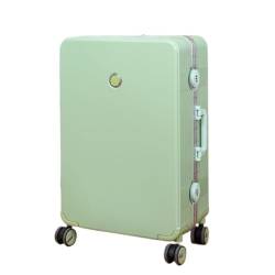 ONCALZNCA Koffer Herren- und Damen-Koffer mit Aluminiumrahmen, Universalrad, Trolley-Koffer, Passwort-Box, Boarding-Koffer, Koffer Suitcase (Color : Green, Size : 22in) von ONCALZNCA