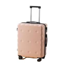 ONCALZNCA Koffer Multifunktionaler Gepäck-Trolley, Doppelschichtig, Explosionsgeschützt, Robust Und Langlebig, Geräuschloses Passwortfeld Suitcase (Color : Pink, Size : 24in) von ONCALZNCA
