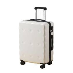ONCALZNCA Koffer Multifunktionaler Gepäck-Trolley, Doppelschichtig, Explosionsgeschützt, Robust Und Langlebig, Geräuschloses Passwortfeld Suitcase (Color : White, Size : 28in) von ONCALZNCA