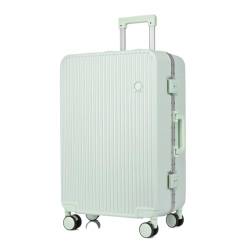 ONCALZNCA Koffer Neuer Hartschalenkoffer mit Aluminiumrahmen, 20-Zoll-Boarding-Koffer, Lang- und Kurzstrecken-Trolley Suitcase (Color : Green, Size : 20in) von ONCALZNCA