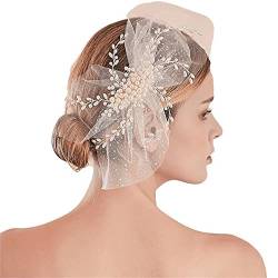 Braut Haarstirnbänder Braut-Kopfbedeckungen handgefertigtes Gaze-Haarnadel-Hochzeitskleid Festivalparty von ONDIAN