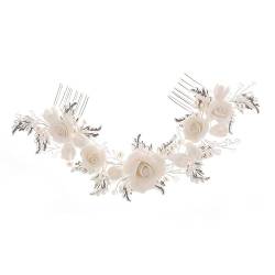 Braut Haarstirnbänder Brautkopfschmuck mit diamantbesetzten Blättern Haarkamm Hochzeitskleid Festivalparty von ONDIAN