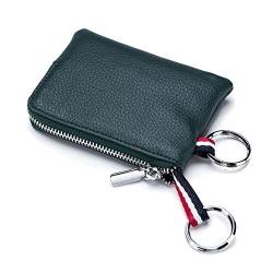 Geldbörse für Damen Herren Geldbörse Leder Mini Kleine Brieftasche Weiches Leder Reißverschluss Schlüsseltasche Kartentasche Kleine Damengeldbörse (Farbe : Grün, Size : 10.5x7.5x1cm) von ONDIAN