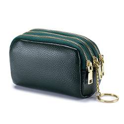 Geldbörse für Damen Leder-Mini-Geldbörse Damen-Leder-Münzenbeutel-Geldbörse Schlüsselanhänger Kleine Damengeldbörse (Farbe : Dark Green, Size : 13x5x9cm) von ONDIAN