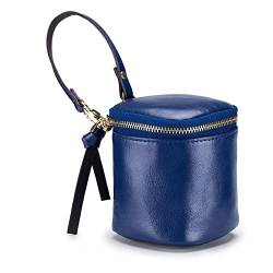 Geldbörse für Damen Mini-Handtasche, rot, Kopfhörer-Eimertasche, weiches Leder, kleines Design Kleine Damengeldbörse (Farbe : Blau, Size : 8x8x8cm) von ONDIAN