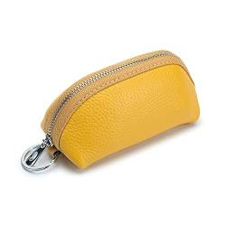 Geldbörse für Damen Mini Schlüsseltasche Damen Haushalt Auto Große Kapazität Leder Multifunktionstasche Kleine Damengeldbörse (Farbe : Gelb, Size : 12x6x5cm) von ONDIAN