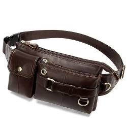 Gürteltasche Leder Herren Hüfttasche Casual Retro Brusttasche Brusttasche for Aufhängen Reisesport Wandern von ONDIAN