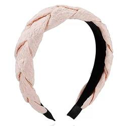 Haarreifen für Damen Bedrucktes Twist-Haarband for Party, Hochzeit, Kopfbedeckung Stirnbänder (Farbe : Rosa, Size : 15x4.5cm) von ONDIAN