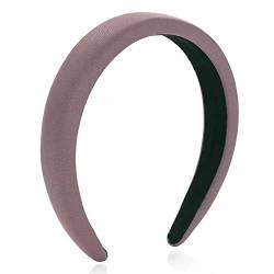 Haarreifen für Damen Breiter Rand Schwamm Stirnband Kopfschmuck Braut Hochzeit Stirnbänder (Farbe : Lila, Size : 13x3cm) von ONDIAN