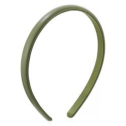 Haarreifen für Damen Dünne Vintage-Haarbänder aus Leder, einfarbig, schlichtes gepresstes Haar Stirnbänder (Farbe : Grün, Size : 11.5x1.2cm) von ONDIAN