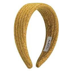 Haarreifen für Damen Einfaches, einfarbiges, breites Haarband, Retro-Webart Stirnbänder (Farbe : Gelb, Size : 12x4cm) von ONDIAN