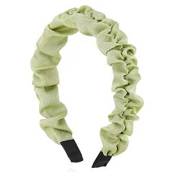 Haarreifen für Damen Elegantes Haarband mit Rüschen for das tägliche Haar Stirnbänder (Farbe : Grün, Size : 11.5x3.5cm) von ONDIAN