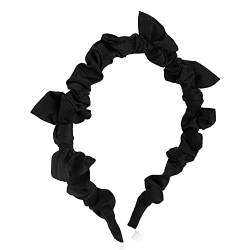Haarreifen für Damen Junges Mädchen Schleife Haarband Einfaches süßes Stirnband aus Haarkarte Haarschmuck Stirnbänder (Farbe : Black, Size : 12x3.5cm) von ONDIAN