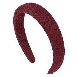 Haarreifen für Damen Plissee Muscle Art Haarbänder Court Retro Stirnband Haar Stirnbänder (Farbe : Burgundy, Size : 16.5x16cm) von ONDIAN