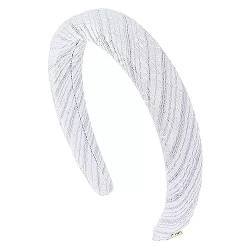 Haarreifen für Damen Plissee Muscle Art Haarbänder Court Retro Stirnband Haar Stirnbänder (Farbe : Weiß, Size : 16.5x16cm) von ONDIAN