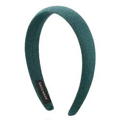 Haarreifen für Damen Solides Vintage-Haarband, vielseitiger Kopfschmuck for Ausgehen Stirnbänder (Farbe : Dark Green, Size : 12.5x3cm) von ONDIAN