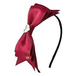 Haarreifen für Damen Sommer-Haarband mit Schleife, einfacher Haar-Stirnband, Kopfschmuck Stirnbänder (Farbe : rot, Size : 16x17cm) von ONDIAN