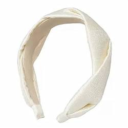 Haarreifen für Damen Vintage-Haarschmuck aus gewebtem Satin-Stirnband in Silberimitation Stirnbänder (Farbe : Beige, Size : 3x16cm) von ONDIAN