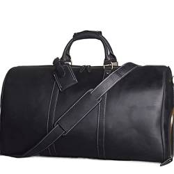 Herren-Reisetasche aus echtem Leder, großes Fassungsvermögen, Einzelschulter-Messenger für 15-Zoll-Laptops mit Schuhtasche von ONDIAN