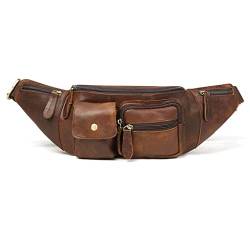 Leder Taille Tasche Männer Leder Fanny Packs Vintage Sling Schulter Taschen Männer Reise Gürtel Messenger Tasche von ONDIAN