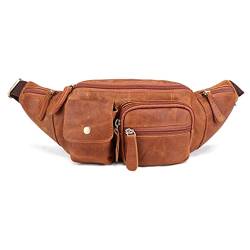 Leder Taille Tasche Männer Leder Fanny Packs Vintage Sling Schulter Taschen Männer Reise Gürtel Messenger Tasche von ONDIAN