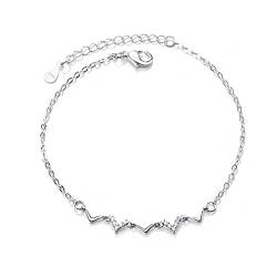 ONDIAN 925-Armband für Damen, EKG-Armband, Herzschlag-Kardiogramm, süße und vielseitige Liebeswelle, EKG-Kunst, Damenmode-Armbandschmuck im europäischen und amerikanischen Stil von ONDIAN