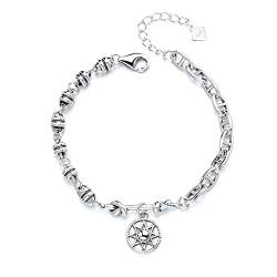 ONDIAN Armbänder für Damen Asymmetrisches Kettenarmband aus S925-Sterlingsilber für Geburtstag von ONDIAN