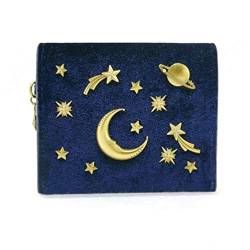 ONDIAN Damen Geldbörse Damen-Pack Velvet Starry Short Wallet Galaxy-Kartenhalter aus Metall Geldbörse Damen Klein (Farbe : E, Size : 8.5x10x2.5cm) von ONDIAN