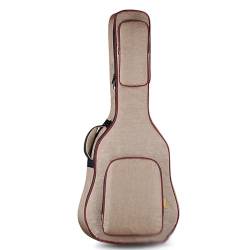 ONDIAN Gitarrentasche Gitarrentasche, verdickter Schulter-Folk-Gitarren-Rucksack für Akustikgitarre (Farbe : Coffee, Size : One Size) von ONDIAN