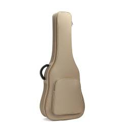 ONDIAN Gitarrentasche Verdickte Doppelschultertasche for Folk-Akustikgitarre für Akustikgitarre (Farbe : Khaki, Size : 40/41inch) von ONDIAN