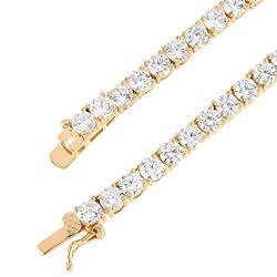 ONDIAN Halskette, Rosen-Finish-Halskette, Solitär-Labordiamanten, 45,7 cm, Herren und Damen, 3 mm von ONDIAN