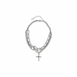 ONDIAN Kette um den Hals Halskette für Frauen Anhänger Vintage Multilayer Gothic Style SchlüsselbeinhalsreifenMetallfarbe: von ONDIAN