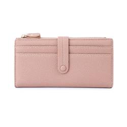 ONDIAN Lange Geldbörse Damen Damen-Clutch-Beutel-Damen-Langer weicher Leder-Muster-Pu-Langer Geldbeutel Damen Geldbörse (Farbe : Rosa, Size : 19x9.5x2cm) von ONDIAN