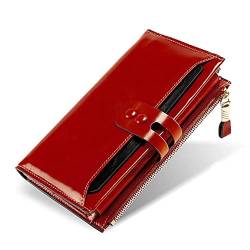 ONDIAN Lange Geldbörse Damen Damen Geldbörse Vintage Wax Leather Wallet Lange RFID Clutch Geldbörse Damen Geldbörse von ONDIAN