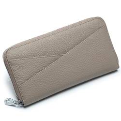 ONDIAN Lange Geldbörse Damen Leder Lange Geldbörse Damen Leder Orgel Kartentasche Clutch Bag Damen Geldbörse (Farbe : Gray, Size : 20x10.5x2.5cm) von ONDIAN