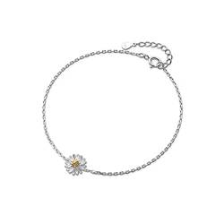 ONDIAN S925 Sommer-Gänseblümchen-Armband, Damen-Blumenarmband S925-Armband von ONDIAN