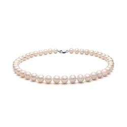 ONDIAN Uhr-Perlen-Halskette, Schmuck, klassische weiße Süßwasserperlen-Halskette mit Geschenkbox für Damen von ONDIAN