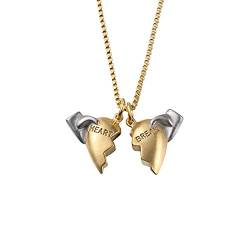 ONDIAN Zubehör-Halskette, 925er exquisiter Herz-Bruch-Kettenanhänger, gebrochenes Herz-Halskette für Paare, Männer und Frauen, Valentinstagsgeschenk von ONDIAN