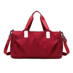 Sporttasche Leichte Sporttasche, Handtasche, Reisetasche Reisetasche (Farbe : rot, Size : 48x21x23cm) von ONDIAN