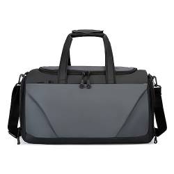 Sporttasche Outdoor-Sport-Fitness-Tasche, tragbare Reisetasche Reisetasche (Farbe : Grey, Size : 30x50x20cm) von ONDIAN