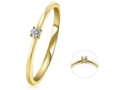 Diamantring ONE ELEMENT "0,05 ct Diamant Brillant Ring aus 585 Gelbgold" Fingerringe Gr. 48, mit Diamant, Gelbgold 585-Diamanten, goldfarben (gold) Damen Diamantringe von ONE ELEMENT