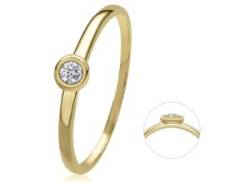 Diamantring ONE ELEMENT "0,05 ct Diamant Brillant Ring aus 585 Gelbgold" Fingerringe Gr. 54, mit Diamant, Gelbgold 585-Diamanten, goldfarben (gold) Damen Diamantringe von ONE ELEMENT