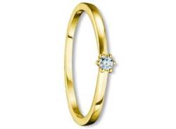 Diamantring ONE ELEMENT "0.05 ct Diamant Brillant Ring aus 585 Gelbgold" Fingerringe Gr. 48, mit Diamant, Gelbgold 585-Diamanten, goldfarben (gold) Damen Diamantringe von ONE ELEMENT