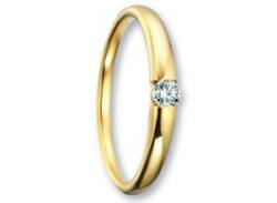Diamantring ONE ELEMENT "0.09 ct Diamant Brillant Ring aus 585 Gelbgold" Fingerringe Gr. 48, mit Diamant, Gelbgold 585-Diamanten, goldfarben (gold) Damen Diamantringe von ONE ELEMENT
