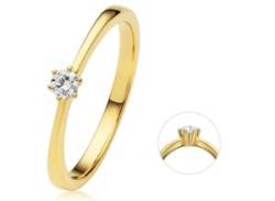 Diamantring ONE ELEMENT "0.1 ct Diamant Brillant Ring aus 750 Gelbgold" Fingerringe Gr. 50, Gelbgold 750-Diamanten, goldfarben (gold) Damen Diamantringe von ONE ELEMENT