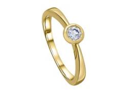 Diamantring ONE ELEMENT "0.1 ct Diamant Brillant Zarge Ring aus 585 Gelbgold" Fingerringe Gr. 50, Gelbgold 585-Diamanten, goldfarben (gold) Damen Diamantringe von ONE ELEMENT