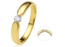 Diamantring ONE ELEMENT "0.17 ct Diamant Brillant Spannfassung Ring aus 585 Gelbgold" Fingerringe Gr. 60, Gelbgold 585-Diamanten, goldfarben (gold) Damen Diamantringe von ONE ELEMENT